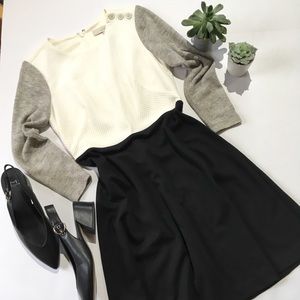 LOFT Ann Taylor Color block Wool Sweater Dress